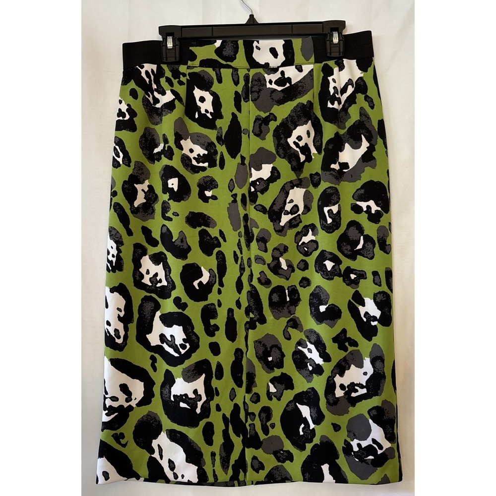 Y2K Worthington Green Cheetah Retro Slim Fit Sexy Pencil Womens Skirt Size 14‎